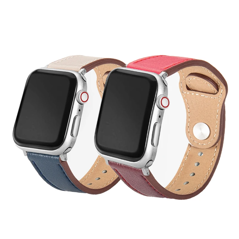 Ремешок из натуральной кожи для iwatch 38 мм 40 мм ремешок для apple watch ремешок 44 мм 42 мм серия 4 3 2 1