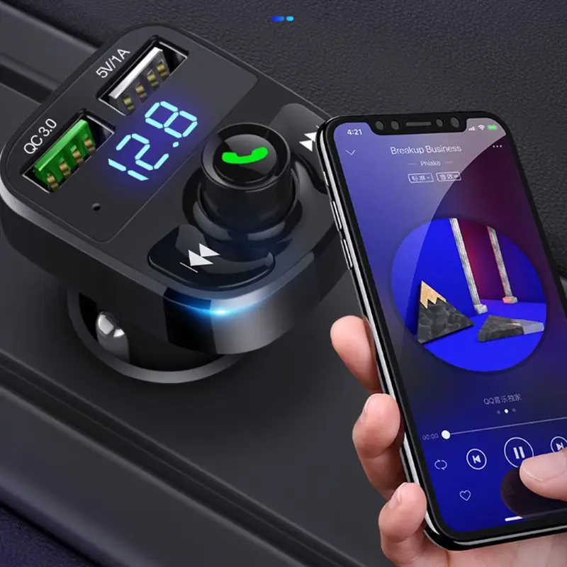 Беспроводной автомобильный Bluetooth fm-передатчик MP3 радио адаптер автомобильное быстрое USB зарядное устройство