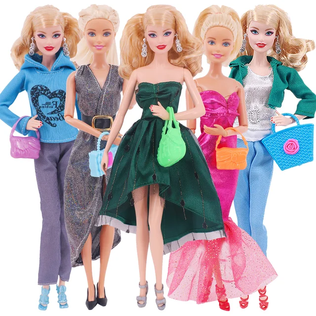 5Pcs Set Of Barbies Doll Toy Clothes Accessories Barbies Clothes for Barbie  Doll&1/6 BJD Blythe Shoes Mini Dress Bags Toy - AliExpress