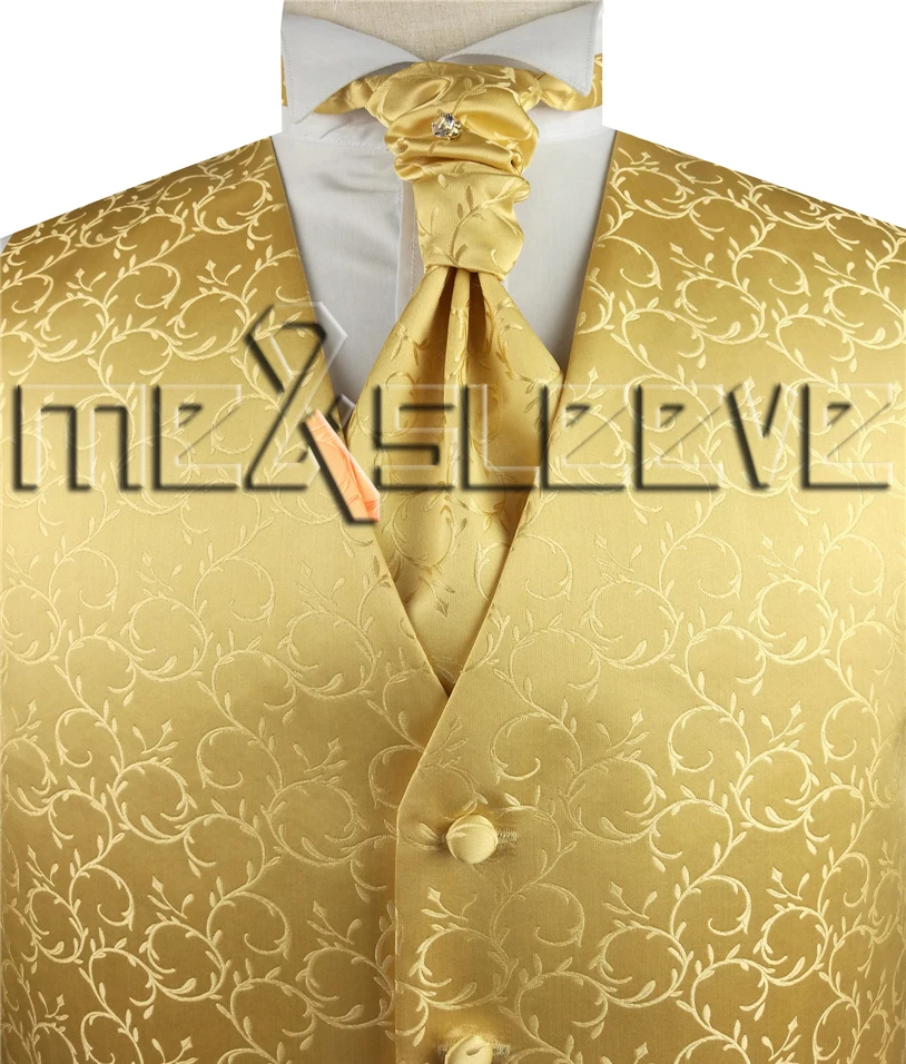 Элегантный смокинг жилет набор для жениха - Цвет: gold