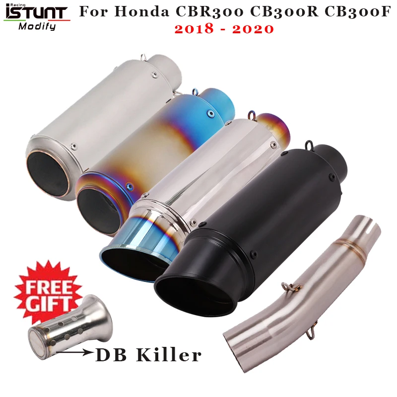 For Honda CBR300 CB300R CB300F 2018-2020 Motorcycle Exhaust Pipe 51MM Muffler Tips Slip On Escape Connecting Tube Middle | Автомобили и