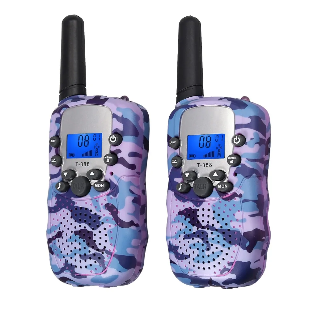 ESYNiC T-388 детская рация Walky Talky 8 каналов для мальчиков и девочек 3 км Диапазон Встроенный светодиодный фонарь 2 способ радио