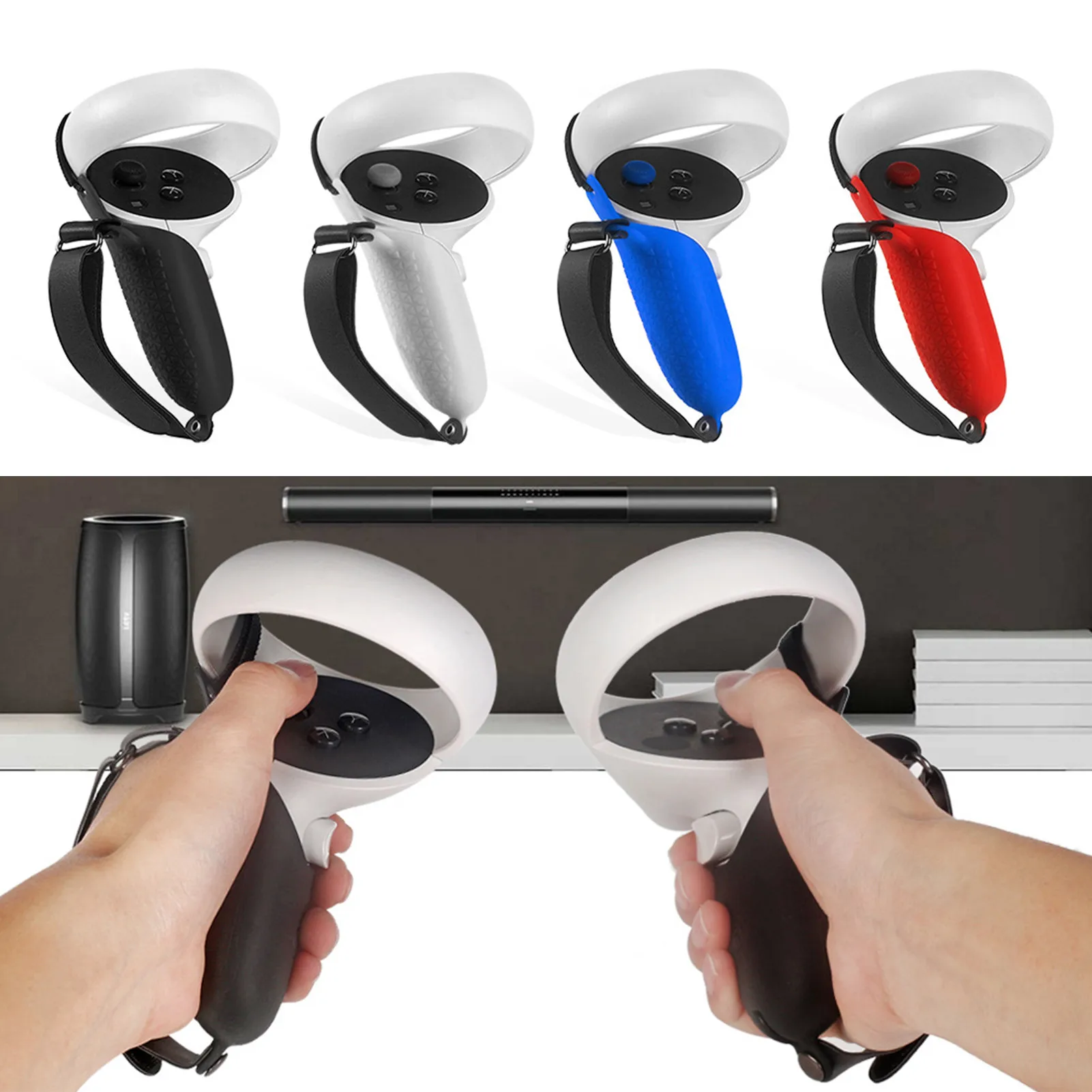 VR Accessories Protective Cover For Oculus Quest 2 VR Touch Controller Case With Knuckle Strap Handle Grip For Oculus Quest 2