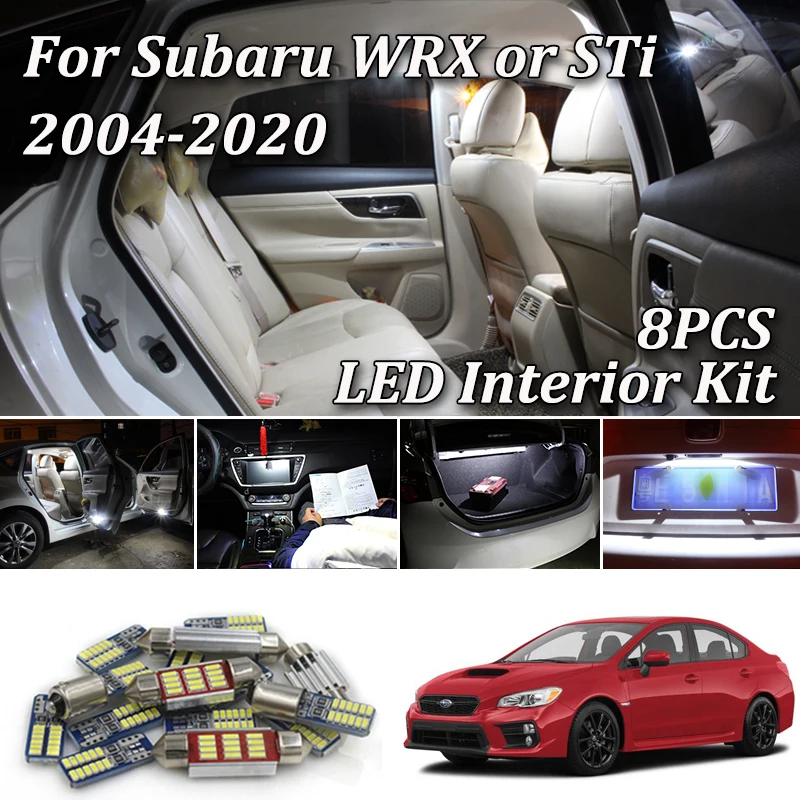 8pcs White Canbus Error Free Led Interior Lamp Light Package Kit For Subaru Wrx Sti Led Interior Light Kit 04 Tool Signal Lamp Aliexpress
