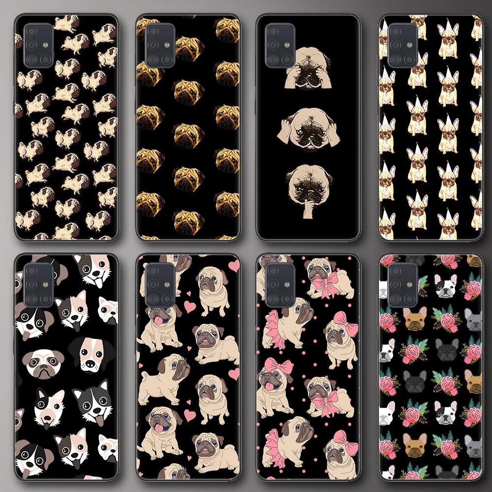 С рисунком мопса для Samsung Galaxy A51 S20 S10 S9 S8 S7 Plus Ultra S10e A50 A71 A70 A20E A40 Примечание 20 10 9 8