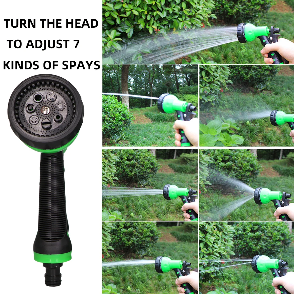 7.5M/15M/30M Retractable Coil Magic Flexible Garden Water Hose Car Cleaning Spring Pipe Plastic Hose Plant Watering W/ Spray Gun garden hose,expandable magic hose,expandable water hose,water hose,expandable hose,plastic hose