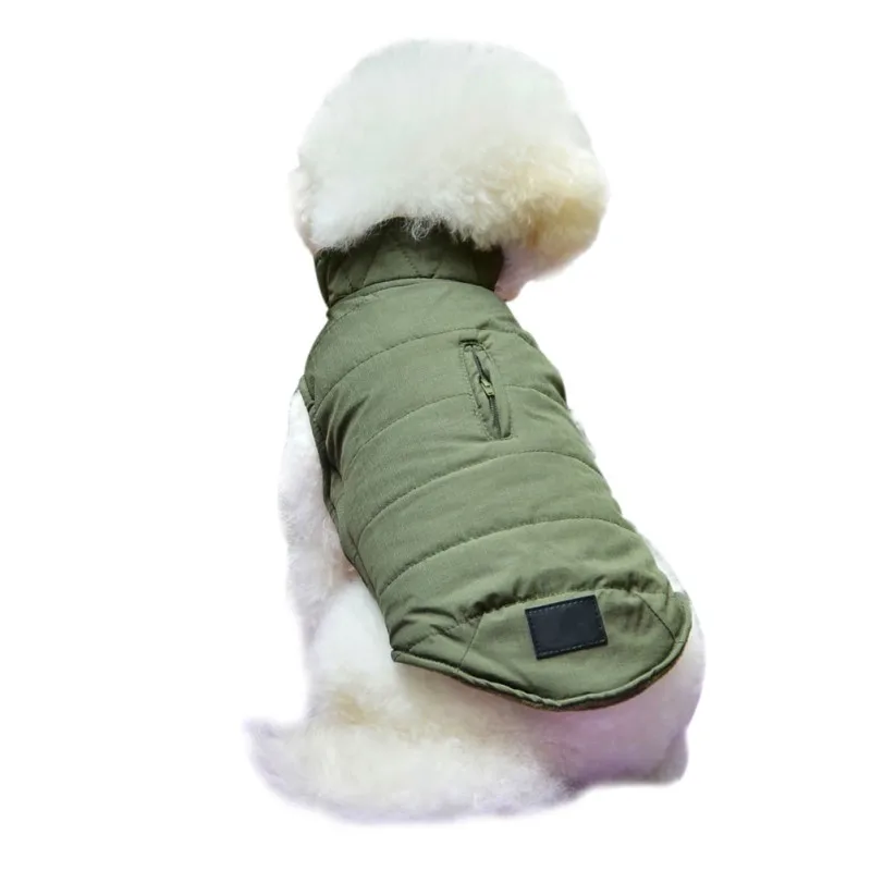 

Dog Autumn Winter Warm Dogs Coat Cotton Padded Magic Stickers Vest Jackets for Small Medium Dogs Z