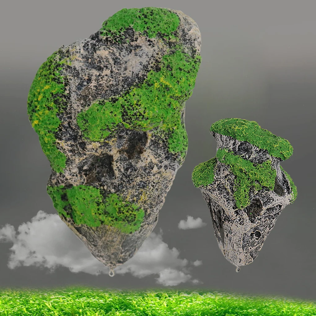 Искусственные водоросли ландшафтный камень аквариум Украшение Моделирование подвесной мох камень