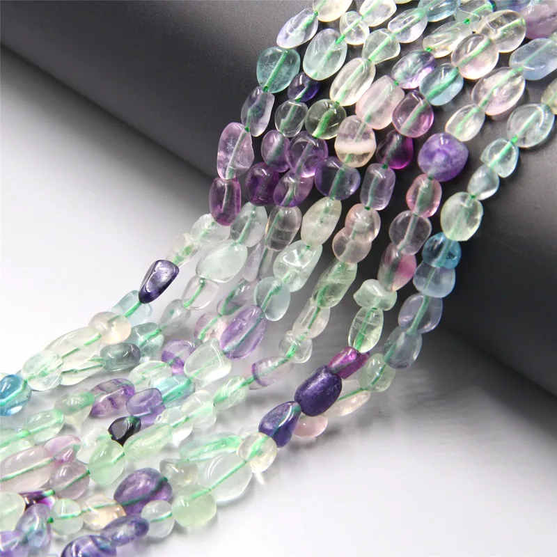31 Types Irregular Nugget Stone Beads Natural Fluorite Polished Tiny Flat Purple Oval Quartz Beads For DIY Making Jewelry Decor