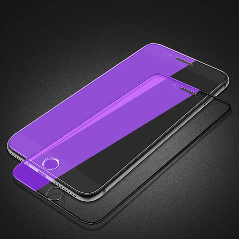 Закаленное стекло для iPhone 11 Pro MAX SE 2020 фиолетовый свет экран Защитная пленка 5 5S 6 6S 7