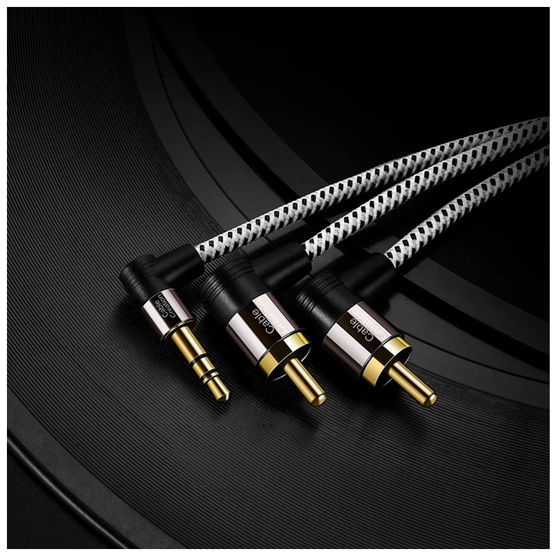 Y разветвитель Cbale 2RCA штекер 3 5 мм на RCA стерео аудио кабель AUX для DJ усилителей 90