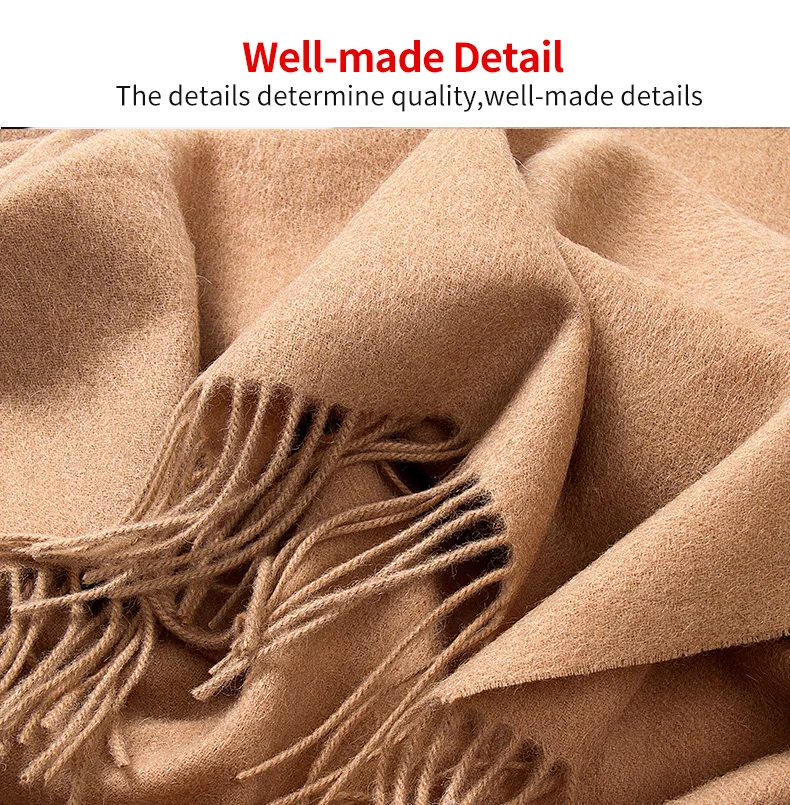 Настоящая шерстяная шаль, женские зимние теплые мягкие шали и накидки, Роскошное однотонное кашемировое пончо с кисточками, большое одеяло, шаль для женщин