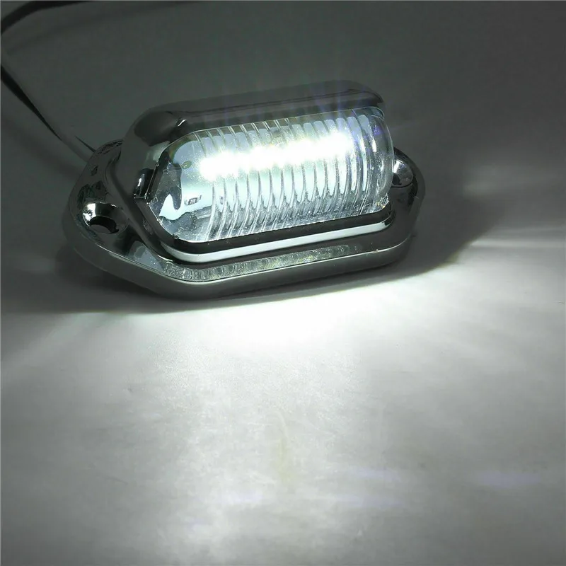 2PCS LED Pilots For Trailer LED Truck Light Automotive Aircraft RV Truck Exterior Lamps Chrome 6 Lamps Number Plate Light led marker lights led tail lights led warning lights led driving lights license plate light led interior light kit car led grille light led work lights dome lamp lens