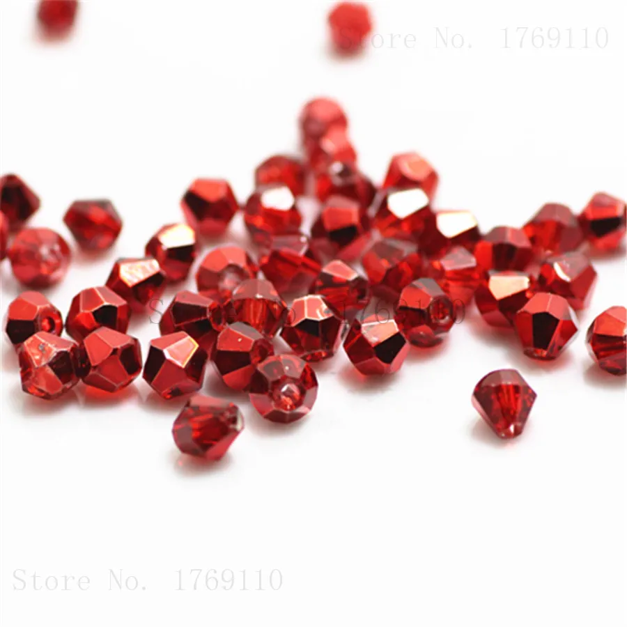 Isywaka-Perles de cristal bicone autrichienne, perle de verre à breloques, pierre d'espacement pour bricolage, bijoux de direction, document en cuivre rouge, vente, 100 pièces, 4mm