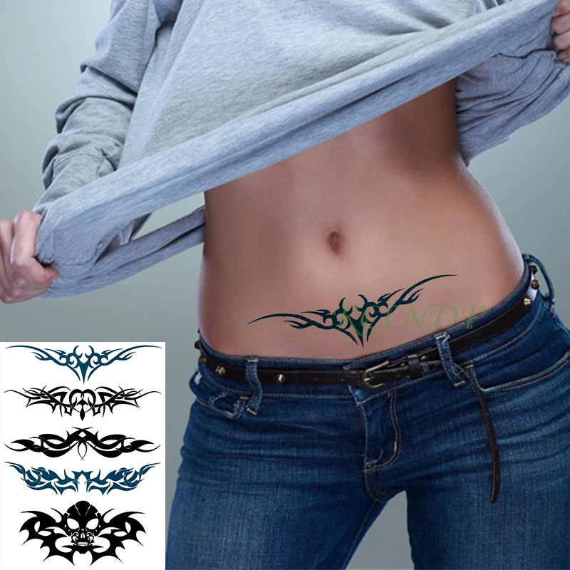 Водостойкая временная татуировка, наклейка, классный меч, цветок розы, большой размер, черная флэш-тату, fakebody art tatto для девочек, мужчин, женщин, детей - Цвет: Темный хаки