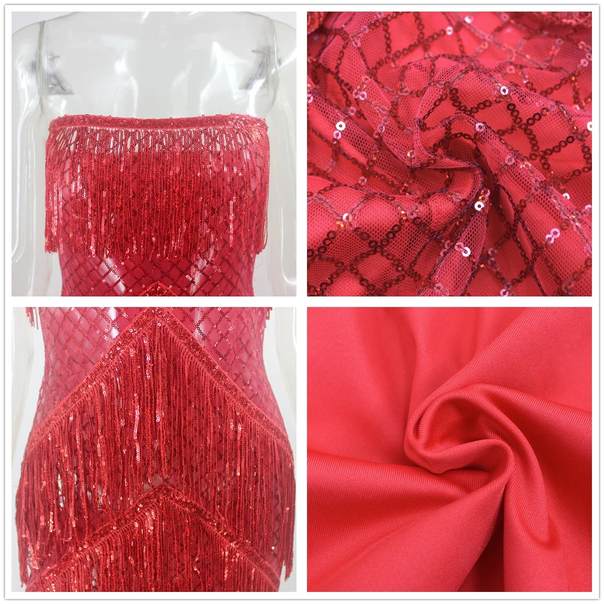 Ceremokiss платье с пайетками для женщин пикантные красные сетчатые с кисточками для ночного клуба вечерние мини платья Рождество без бретелек спинки Bodycon Vestidos