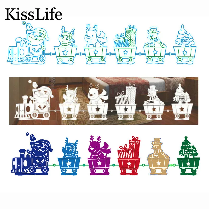

New Christmas Santa Claus Deer on Train Sled Metal Cutting Dies Alinacrafts Die Cuts for Card Making Scrapbooking Chirstmas Dies