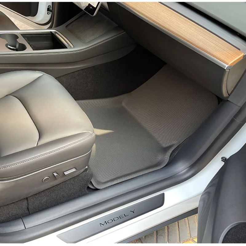 Full Surrounded Special Foot Pad Floor Mats Cover Waterproof Non-slip TPE XPE Modified For Tesla Model Y -