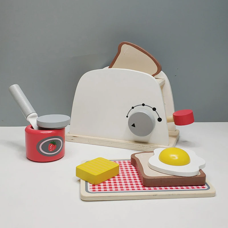 Игрушечный миксер-блендер, кухонная ролевая игрушка, детская деревянная кофеварка, ролевые игровые наборы, Имитационные тостеры, хлебопечка, набор для выпечки, игра