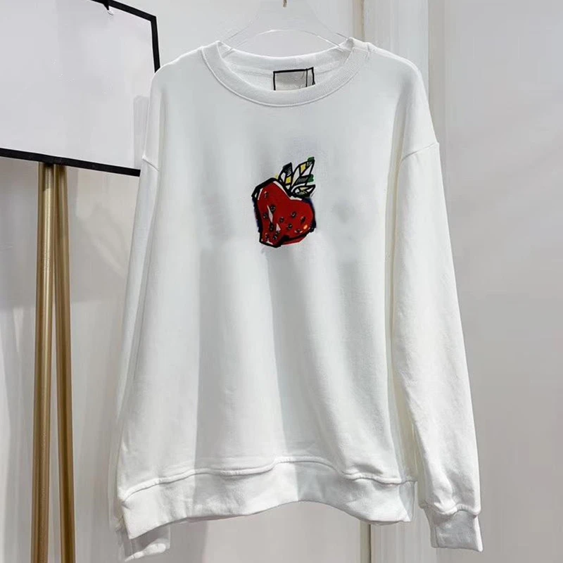 

Cotton Beaded Hoodie Plus Size Womens Vintage Sequin Top White Pullovers Loose Leisure Sweatshirt Hoodies Woman Clothes 7075#