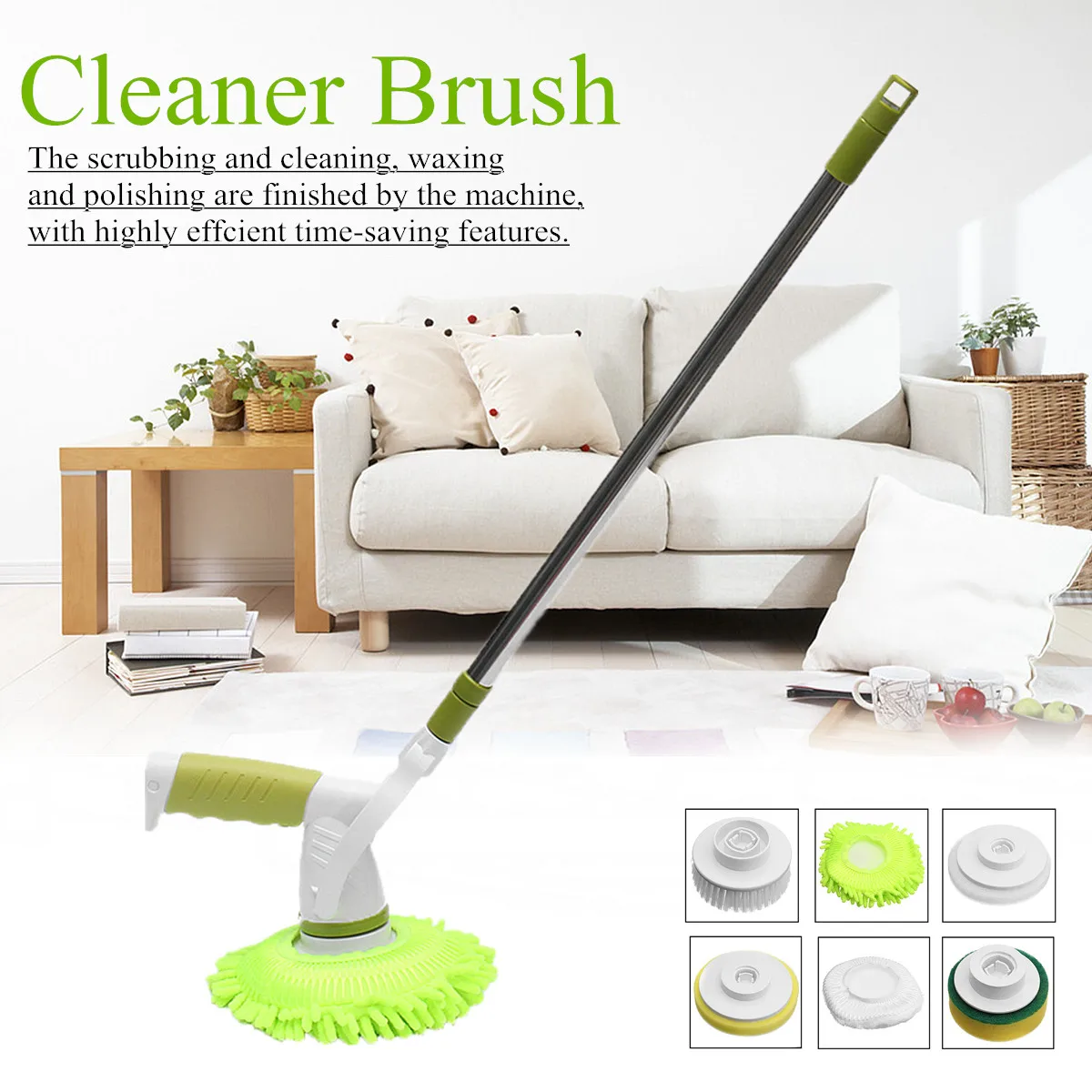 

1.1m Telescopic Car Wash Brush Rechargeable Cleaning Mop Cleaner Brush Set for Automotive Polishing Tool 220V 60W
