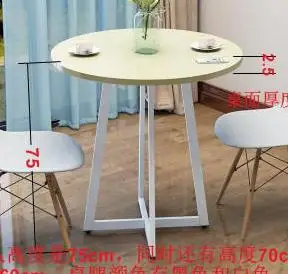 60x75cm 5 Простой повседневный журнальный столик для маленькой квартиры, обеденный стол, стол для переговоров, стол для приема и стулья, Балконный стол - Цвет: 60x75cm 5