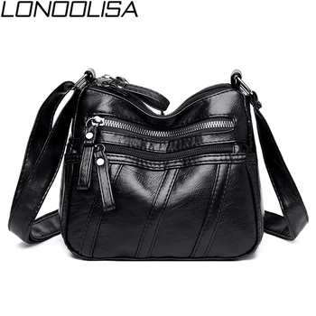 

New Fashion Women Shoulder Bag Soft PU Leather Simple Crossbody Bags For Women 2019 Casual Ladies Hand Bag Black Messenger Bag