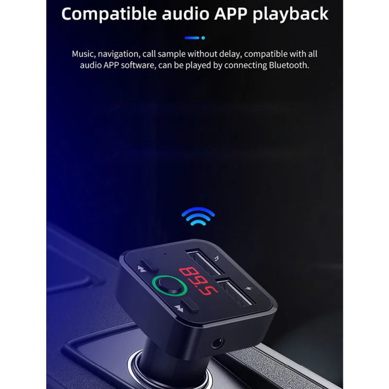 Смарт Bluetooth Автомобильный MP3-плеер 5,0 аудио ресивер FM-передатчик и системой «Хендс-фри» для голосовое напоминание автомобильный адаптер автомобильные аксессуары