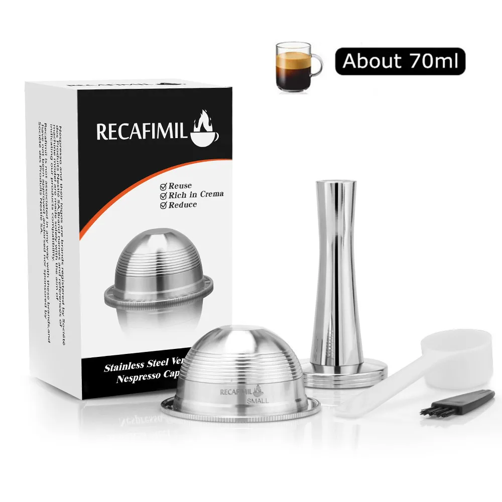 Vip Link фильтры для кофе Nespresso Vertuo Vertuoline Plus& Delonghi ENV150 из нержавеющей стали пополняемая многоразовая капсула Pod - Цвет: G1 Small