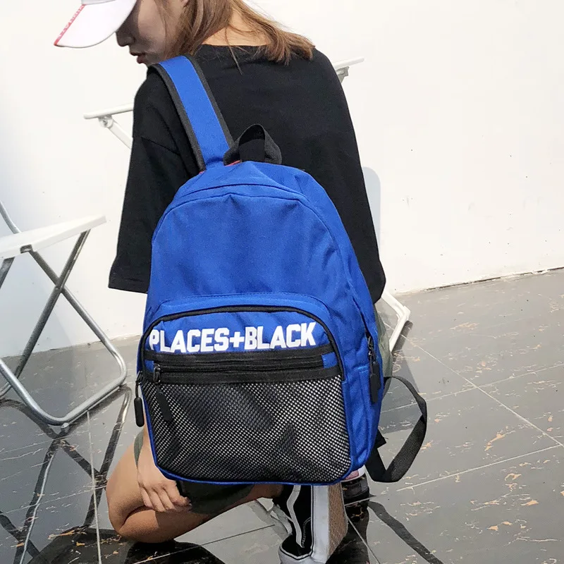 

2019 New Style Backpack WOMEN'S Bag Fashion Contrast Color String Bag Schoolbag Large Capacity Canvas Backpack