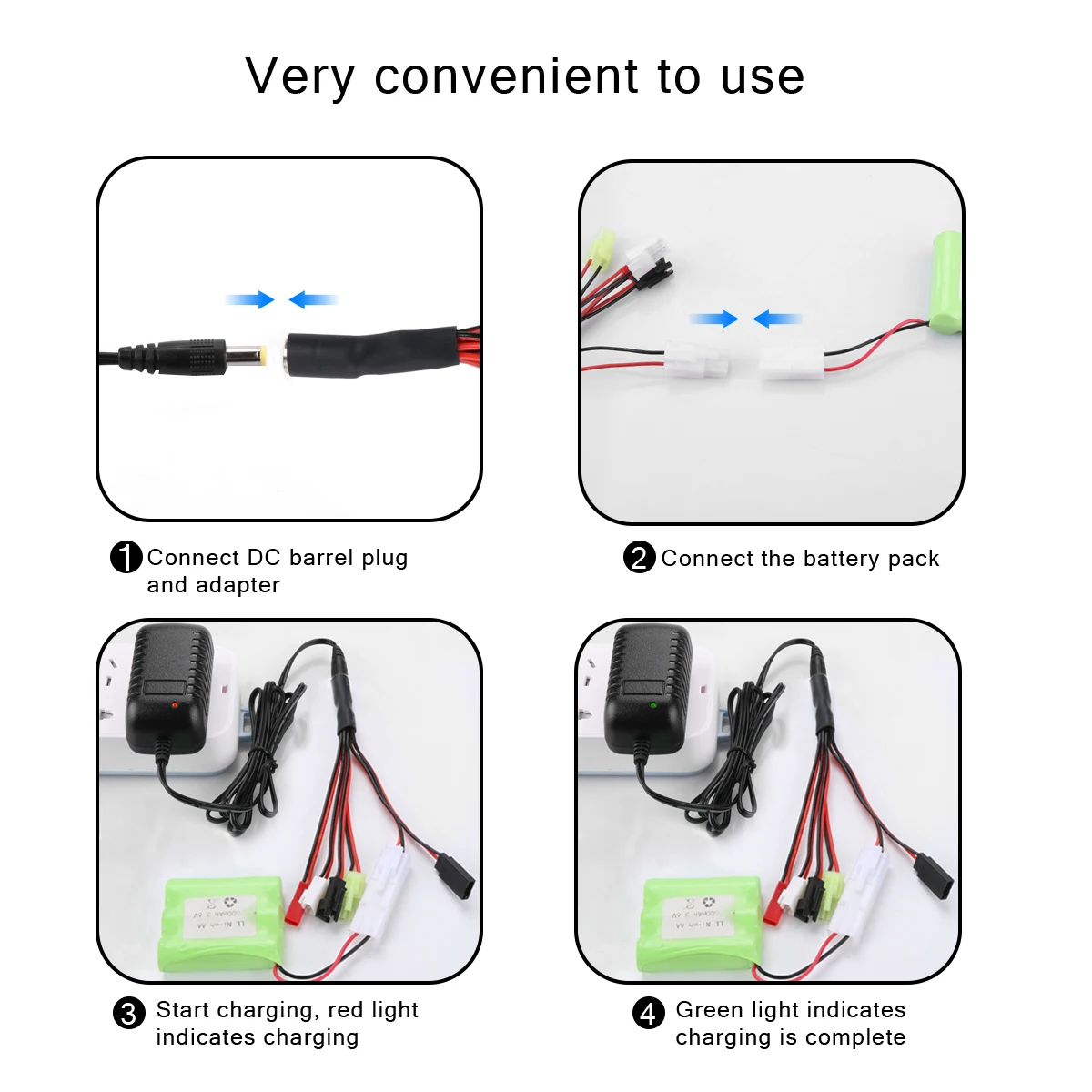 Chargeur RC 6 Connecteurs 3S 12.6V 1A pour Batterie Li-ion