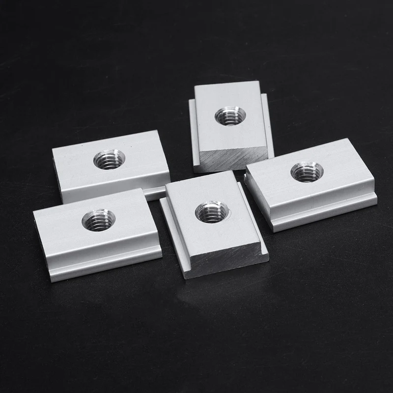 5 шт. M8 Т-образная направляющая раздвижная гайка из алюминиевого сплава Т-образная гайка для деревообрабатывающего инструмента