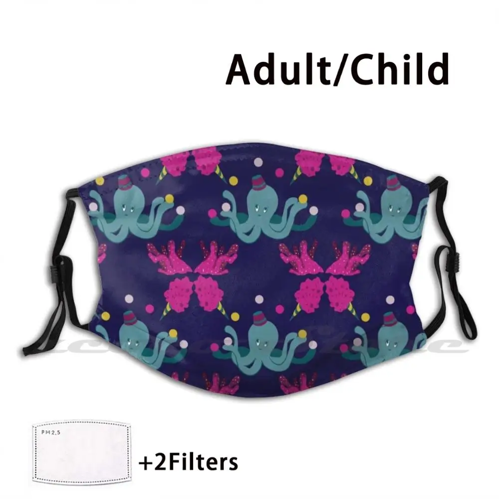 

Цирковая маска-Осьминог N1, моющийся фильтр «сделай сам» Pm2.5, трендовая маска-осьминог, цирковый коралл