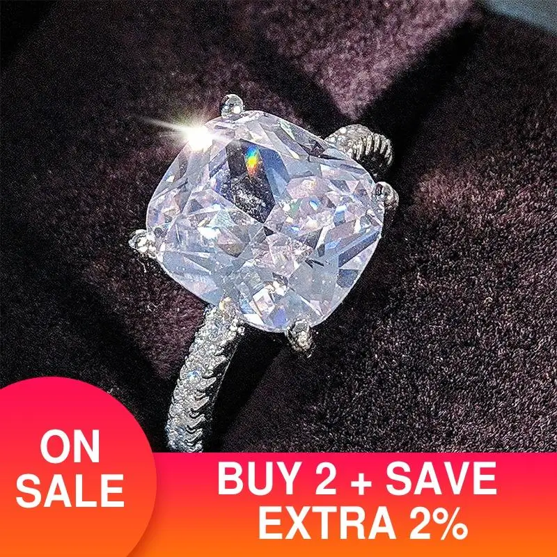 Женское кольцо из серебра 925 пробы с огранкой подушки|ring finger|cushion cut925 sterling silver ring |