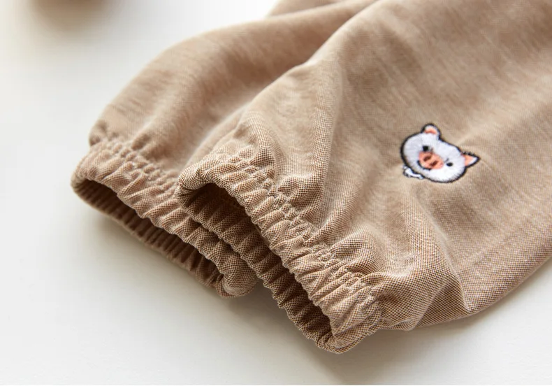 Summer Children Anti Mosquito Pants Korean-style Men And Women Children Cute Embroidered Piggy Air Conditioner Pants CHILD