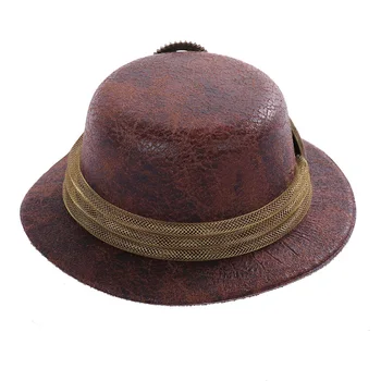 

Women Music Festival Wedding Gift Decor Casual Hair Clip Vintage Lolita Gear Chain Party Mini Top Hat Headwear Punk Style Goth