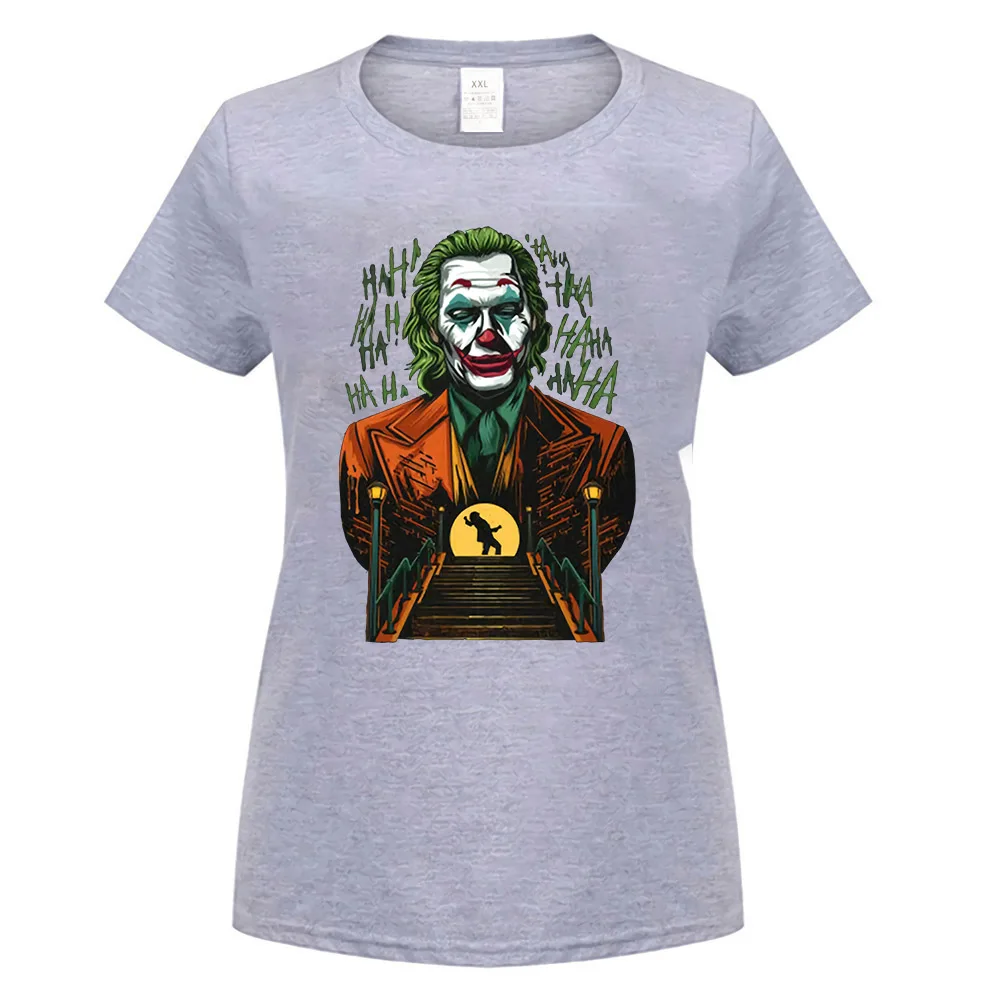 women gray Reborn Clown Arthur Fleck Joaquin Phoenix Can You Call Me Joker черная футболка с фигуркой - Цвет: women gray