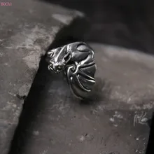 S925 Стерлинговое Серебро летучая мышь тайское серебрянное кольцо винтажное индивидуальное регулируемое мужское кольцо