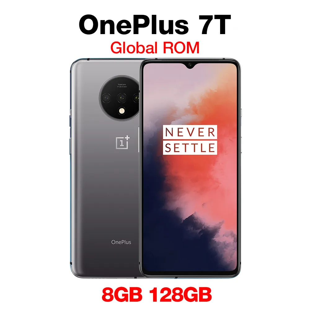 Silver - 8GB 128GB Смартфон OnePlus 7T Global rom Snapdragon 855 Plus 6,55 ''AMOLED экран 90 Гц жидкий дисплей 48MP Тройная камера 30 Вт зарядка - Цвет: Silver - 8GB 128GB