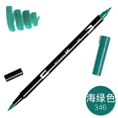 1 шт. TOMBOW AB-T Япония 96 цветов художественная кисть Ручка Двойные головки маркер Профессиональный водный маркер ручка живопись Kawaii канцелярские принадлежности - Цвет: 346