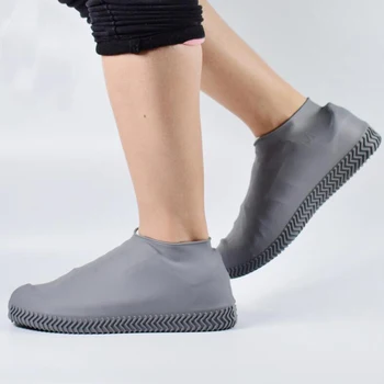 

1pair Silicone Anti-slip Waterproof Shoe Cover Reusable Rain Boot Motorcycle Bike Overshoe for Men Women shoes cover rain covers
