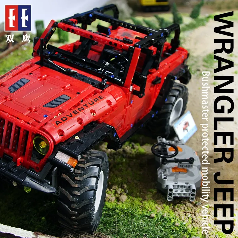 Cada C61006 Technic серии RC внедорожный автомобиль авантюрист красный джип модель строительные блоки дистанционное управление RC SUV автомобили кирпичи светодиодные