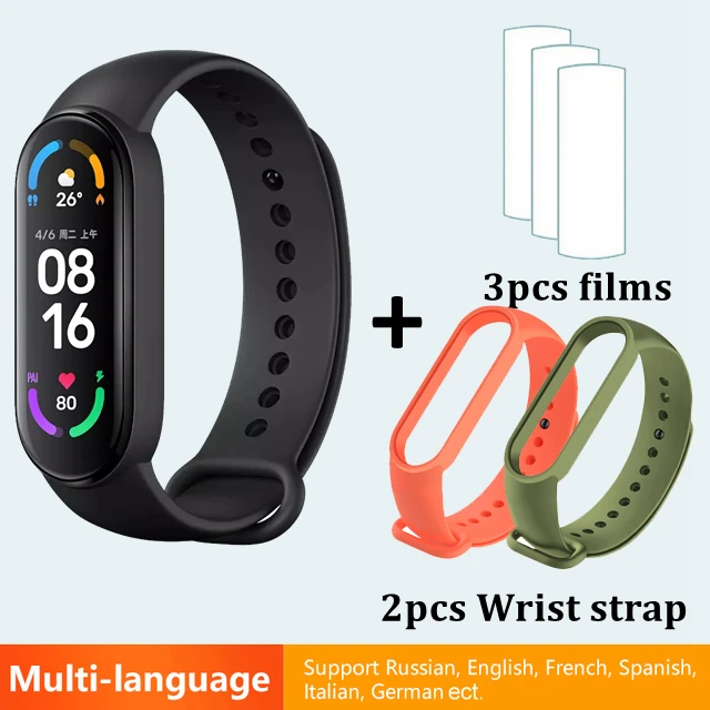 Original Xiaomi Mi Band 6 Smart Bracelet Watch Mi Smart Band 6 Sports Fitness Tracker AMOLED Screen Blood Oxygen Monitor Mi6 