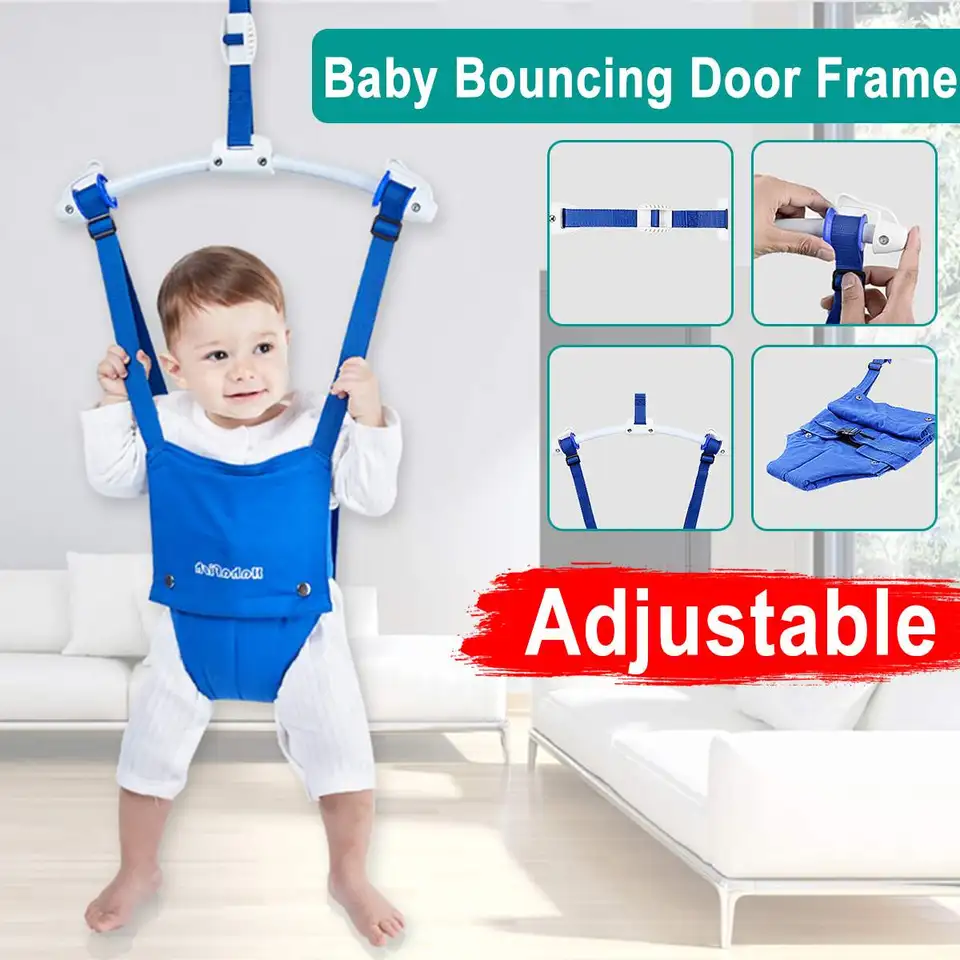 bouncers hanging from doors for babies