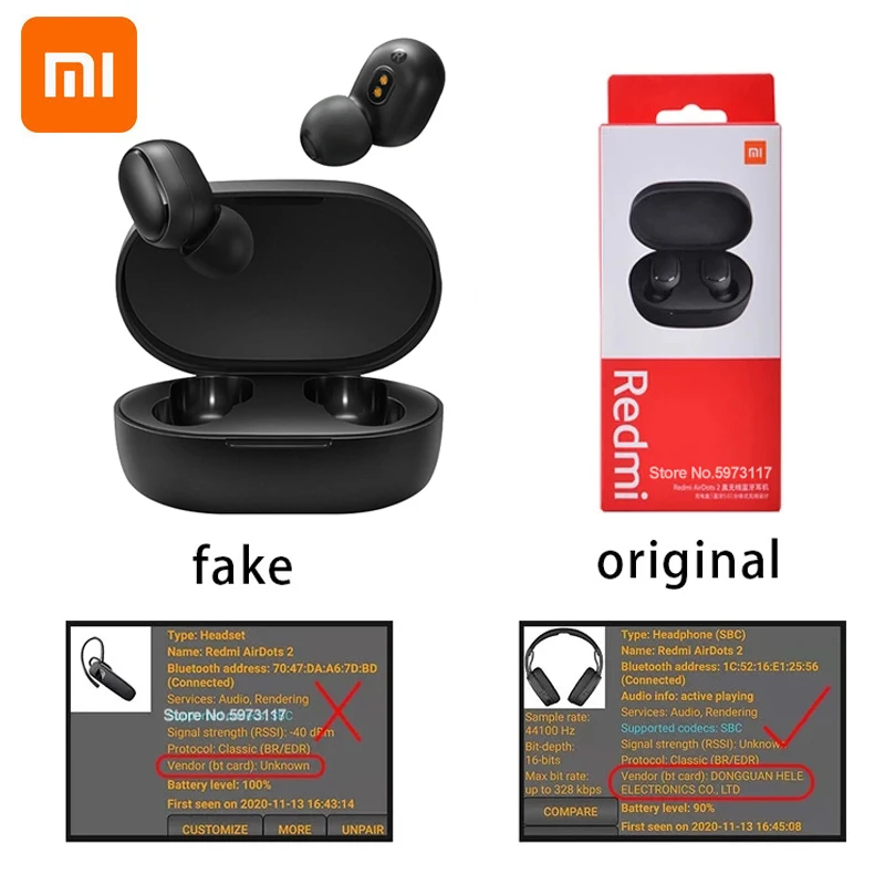Оригинальный Xiaomi Redmi Airdots 2 Наушники вкладыши TWS True Wireless Bluetooth наушники стерео Бас 5