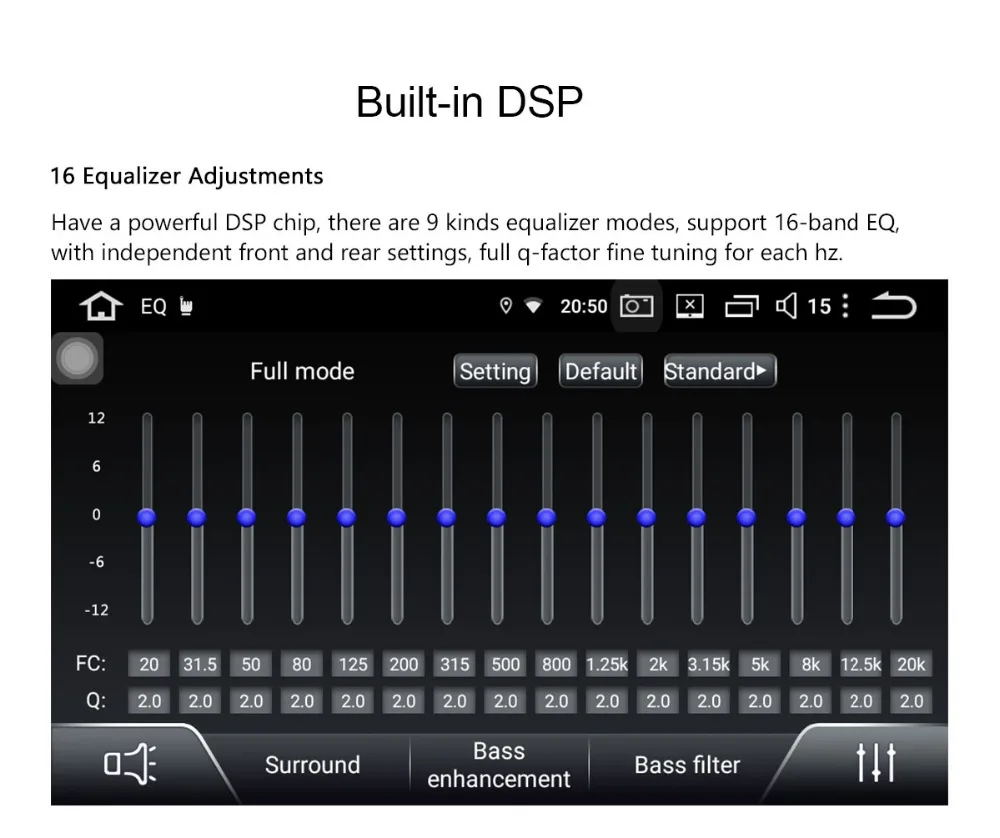 Top JOYING one din 7" universal 2GB car radio playe Android 9.0 DSP GPS support video output/Mirror link/Split Screen head unit 13