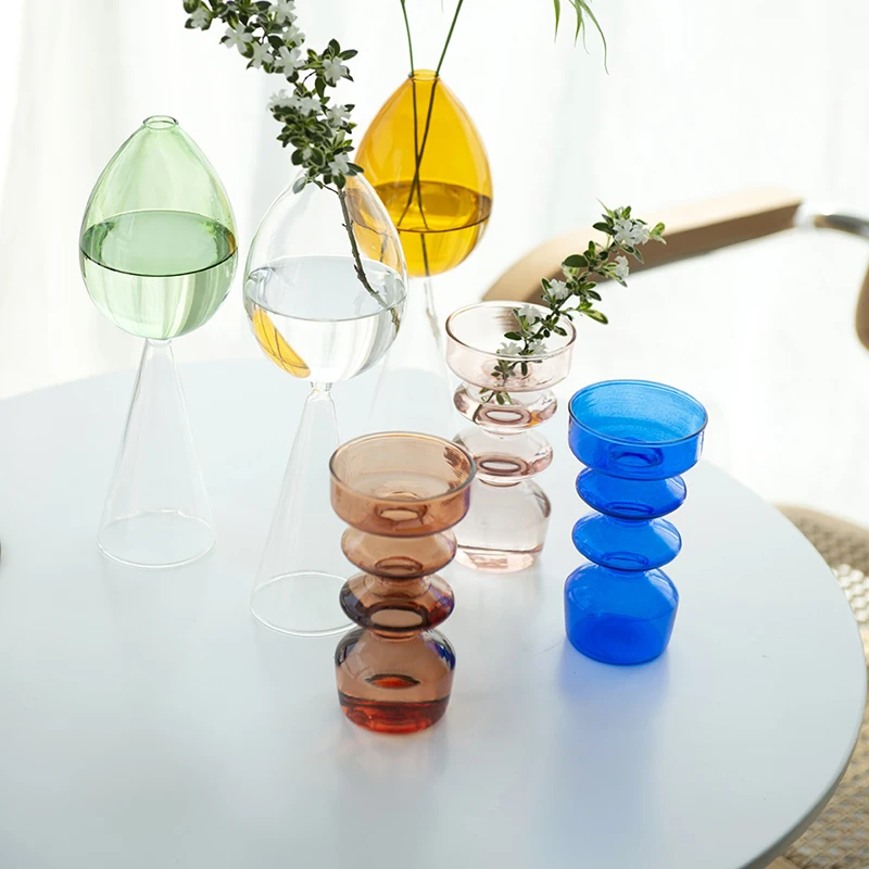 

O.RoseLif Plant Table Glass Flower Vase Candlestick holder Indoor Outdoor Centerpiece Home Green Plants Wedding Party Decoration