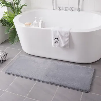 

Fluffy Home Carpet Rectangle Solid Non-slip Thicken Water Absorption For Bathroom Door Shower Room Modern Simple Durable Rug