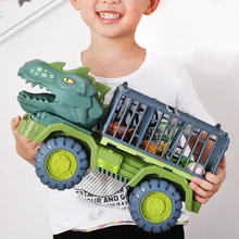 

11.11 Car Toy Dinosaurs Transport Car Carrier Truck Toy Indominus Rex Jurassic World Plastic DinosaursToys Xmas Gifts for Kids