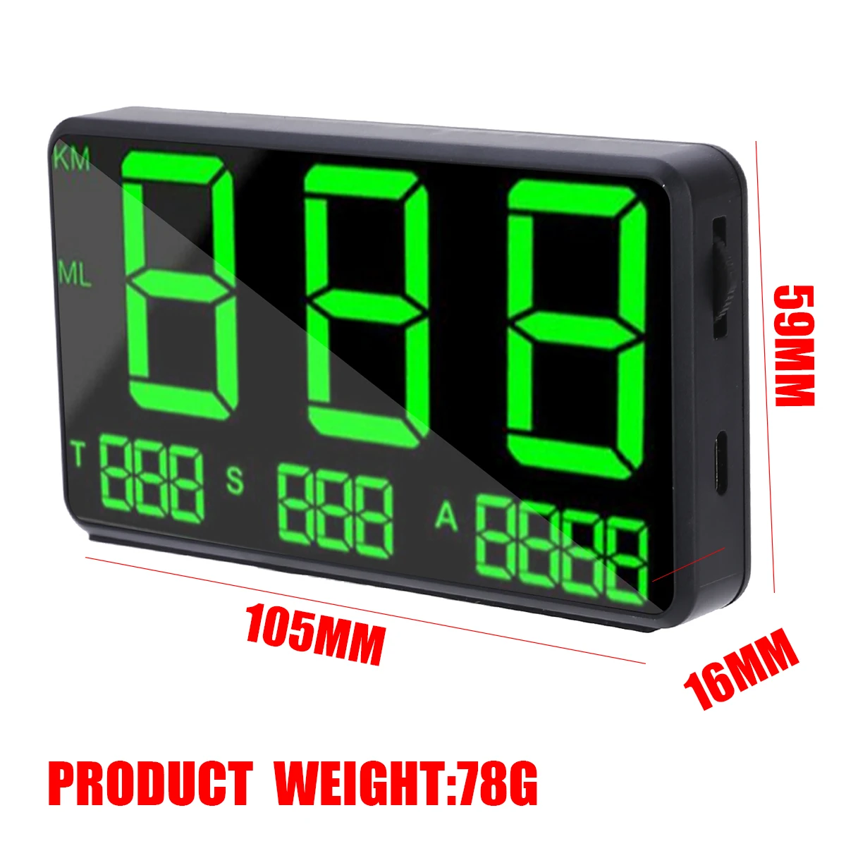  45 ZOLL C80 Große Schriftarten Display GPS Hud Auto GPS Tacho Projektor Armband KM/h MPH Geschwindi
